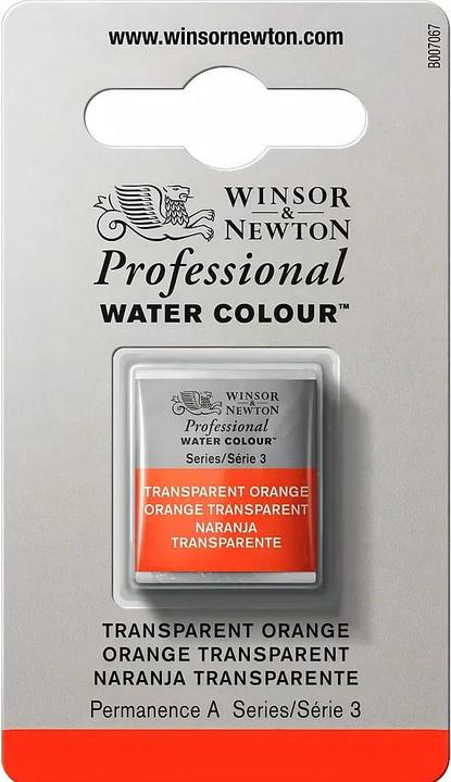 Actual product image Winsor & Newton Watercolour proff. 1/2 pan transparant orange