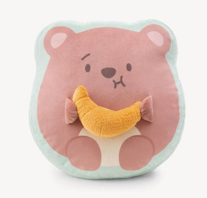 NICI Plüschkissen Bär Nomo mit Croissant (12 x 35 cm)