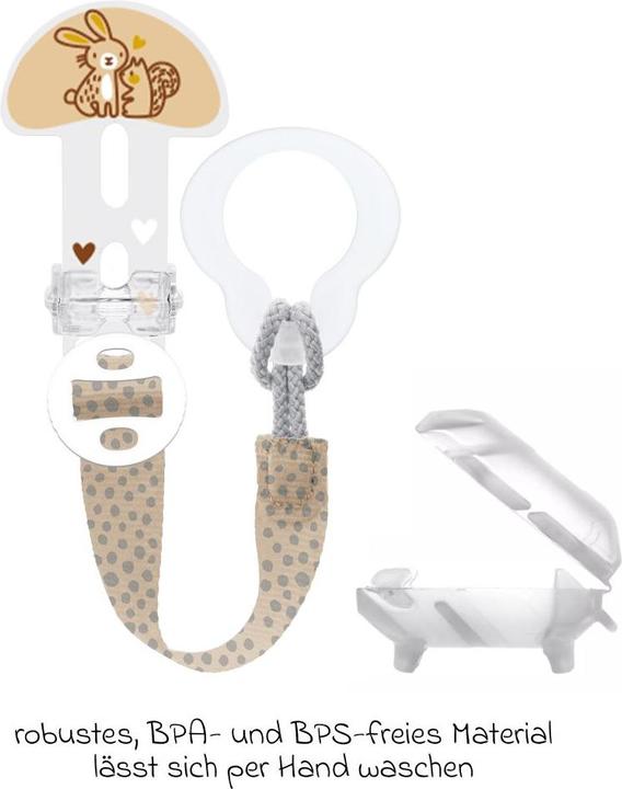 Actual product image MAM Schnullerketten Schnullerband Clip it! mit Cover - Hase (1 x, from birth)