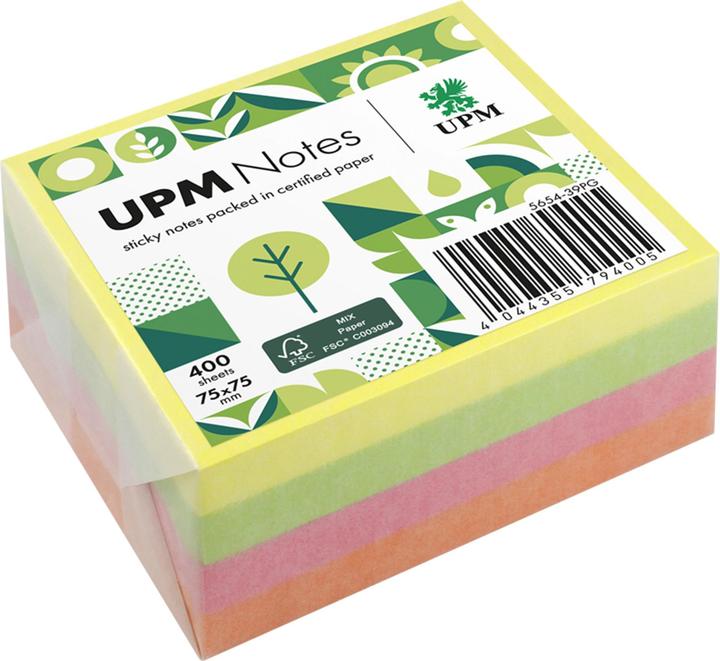UPM Notes Sticky note 5654-39PG Brilliant 75x75mm 400 sheets coloured (75 x 75 mm)