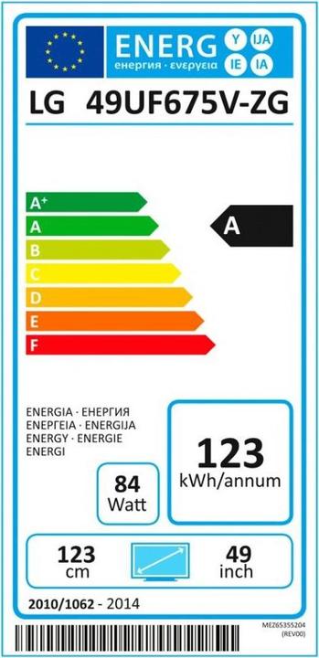 Energie-Label LG 49uf675v (4K)