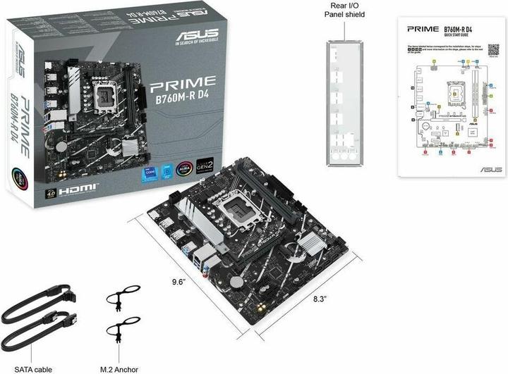 Productafbeelding ASUS MB PRO B760M-R D4 (LGA 1700, Intel B760, mATX)