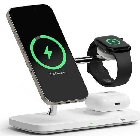 Ringke 3in1 QI2 MagSafe Wireless Charger - White, Wireless Charger, Weiss