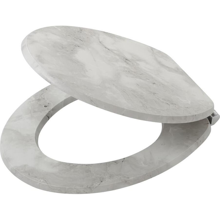 Tiger, Coperchio e sedile WC, Marble Toilet seat with lid MDF White/ Grey