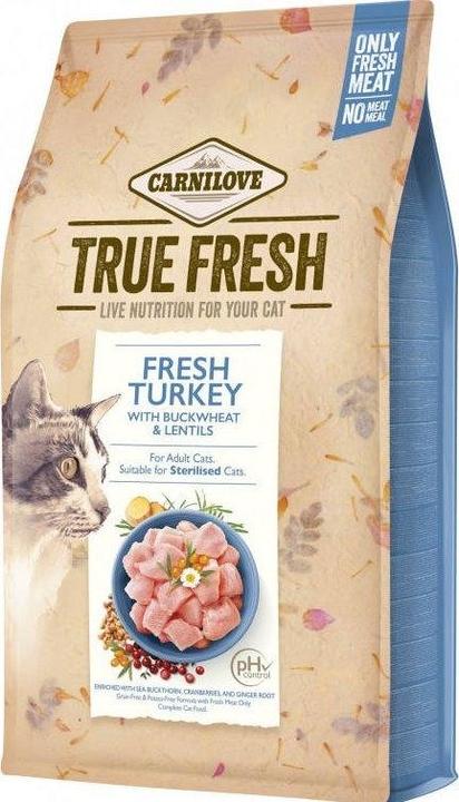 Produktbild Carnilove True Fresh Cat Turkey Trockenfutter für Katzen 1,80 kg (Adult, 1 Stk., 1800 g)