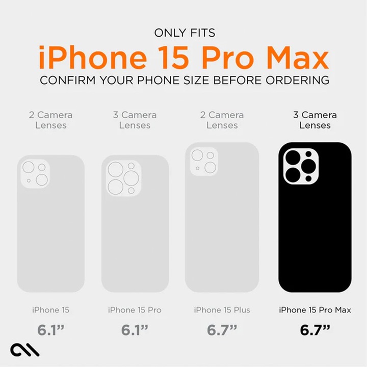 Immagine prodotto Case-Mate Tough Grip Plus D3O MagSafe - Custodia per iPhone 15 Pro Max (nero/fumo) (Apple iPhone 15 Pro Max)