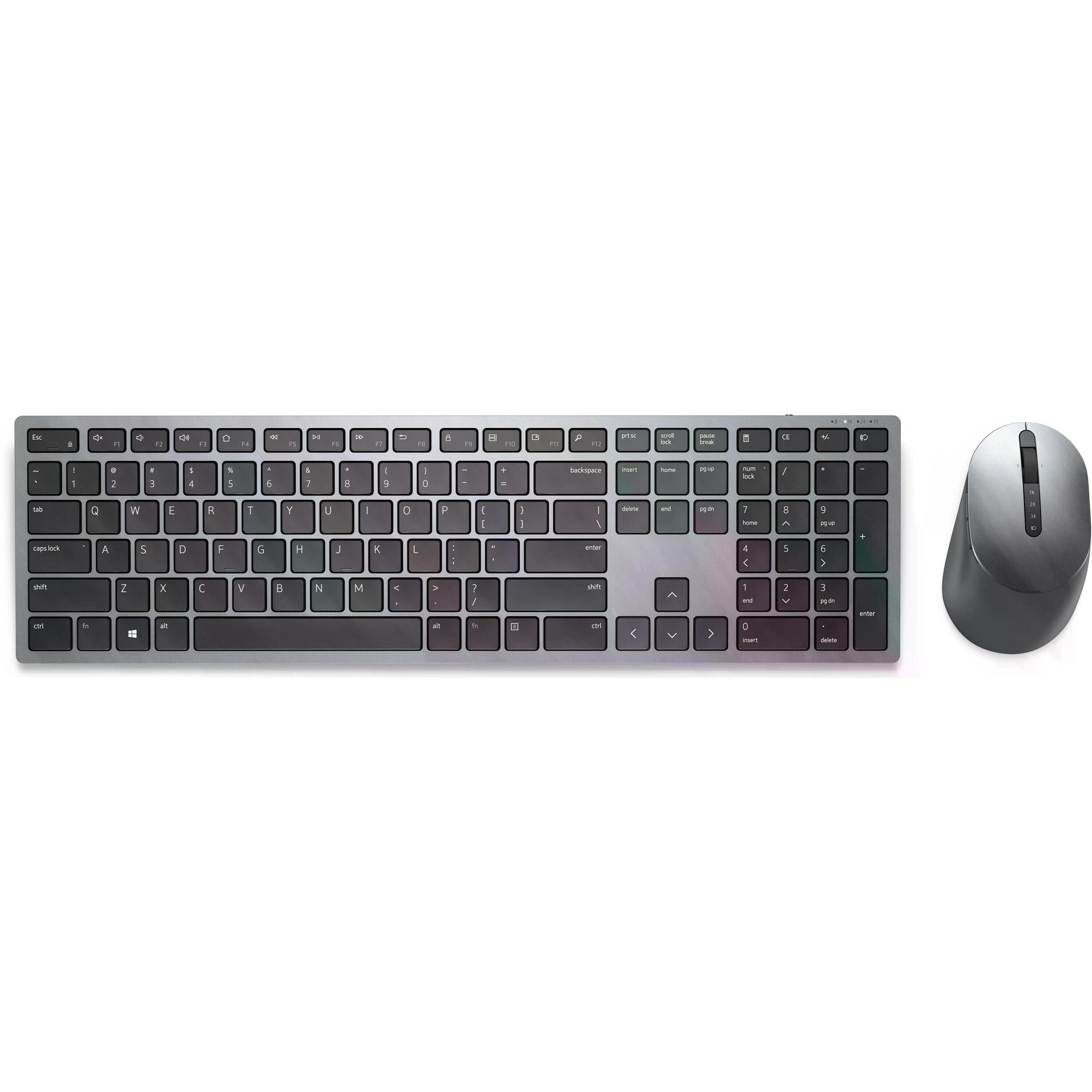 Dell Premier Wireless Keyboard and Mouse (Eng. Int., Kabellos), Tastatur, Grau