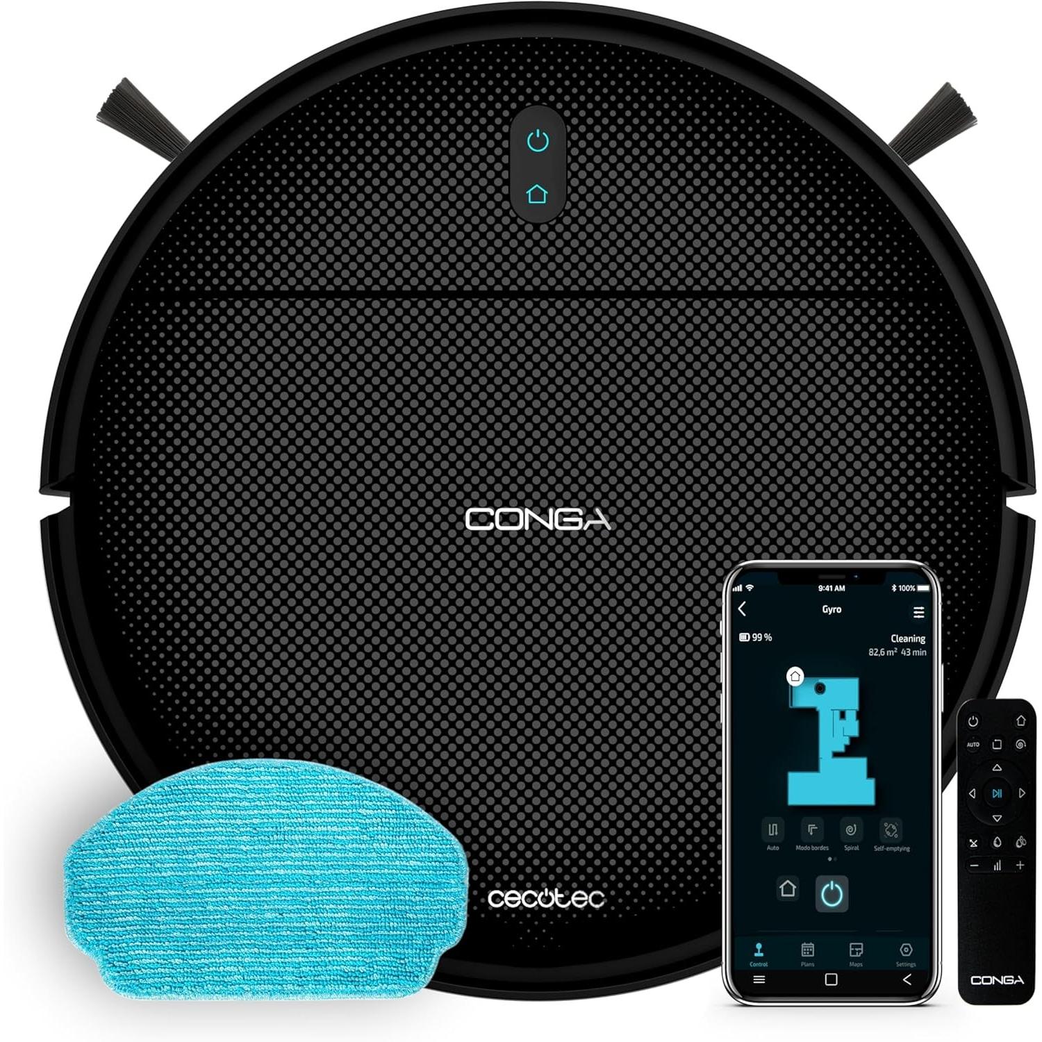 Cecotec Nero Conga 999 Map Genesis, Robot Aspirapolvere,