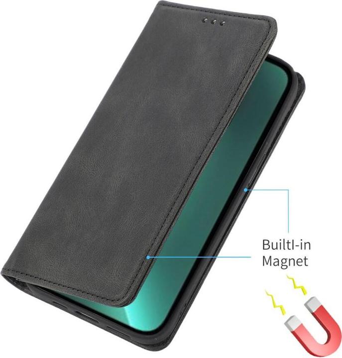 Produktbild Cover-Discount iPhone 15 Pro - Vintage Flip Case Hülle schwarz (Apple iPhone 15 Pro)