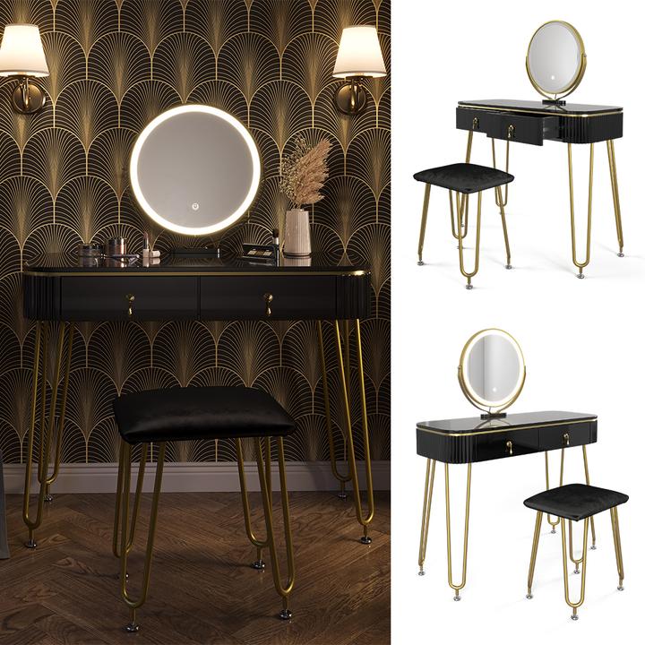 Image du produit Vicco Grace avec éclairage LED et tabouret (100 x 40 x 126 cm)