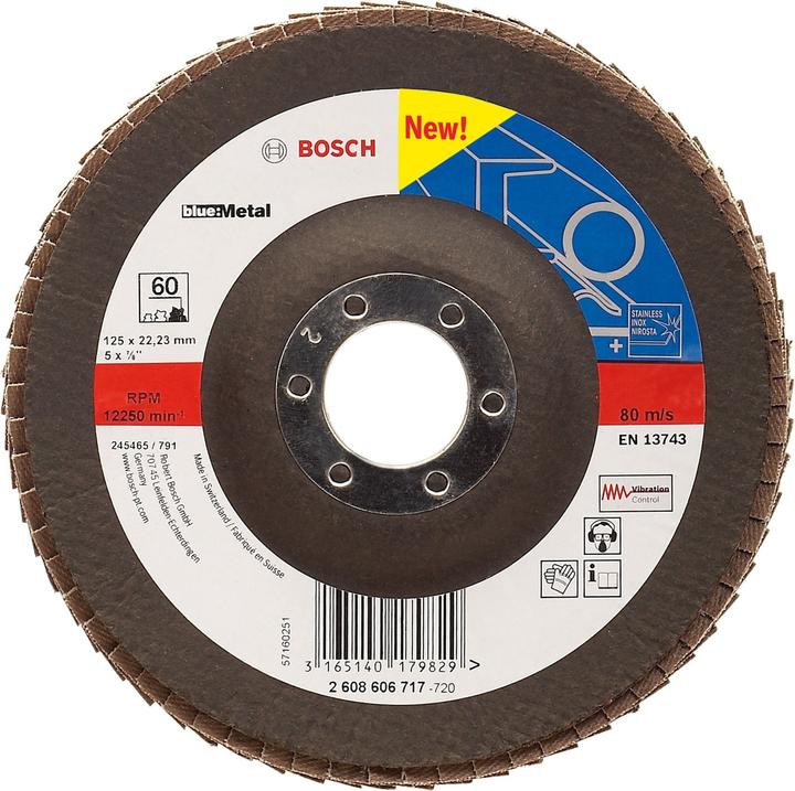 Bosch Professional Zubehör Plateau à lamelles X551 Expert for Metal, à angle droit, 125 mm, 60 (60)