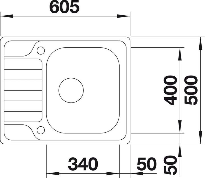 Image du produit Blanco Dinas 45 S Mini (Evier encastré, 60.50 cm, 50 cm)