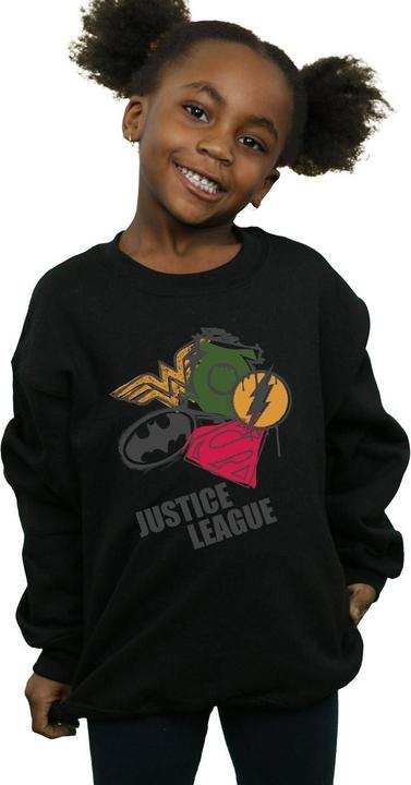 Produktbild Justice League Spray Logos Sweatshirt Mädchen (152, 158)