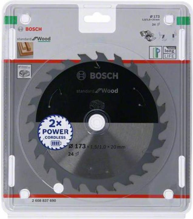 Productafbeelding Bosch Professional Zubehör Cirkelzaagblad Standaard voor hout, 173x1.5/1x20, 24 tanden