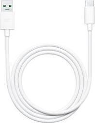 OPPO DL129 VOOC Type-C 65W USB vers USB-C Câble de charge Fast Charge Rapide - Blanc (1 m, USB 3.2 Gen 1, 65 W)