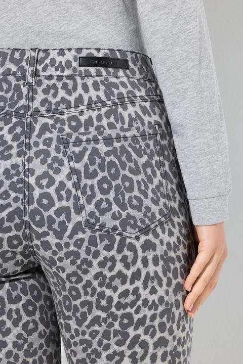 Image du produit Ulla Popken Jean Sarah motif léopard, jambe étroite et sergé stretch (62)