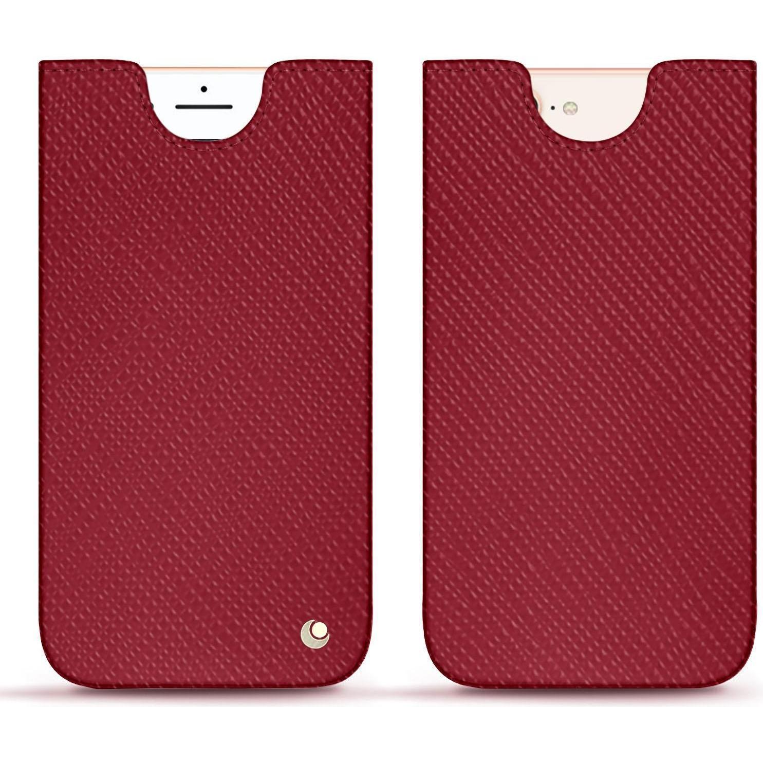 Noreve Lederschutzhülle (Apple iPhone 8 Plus), Smartphone Hülle, Rot