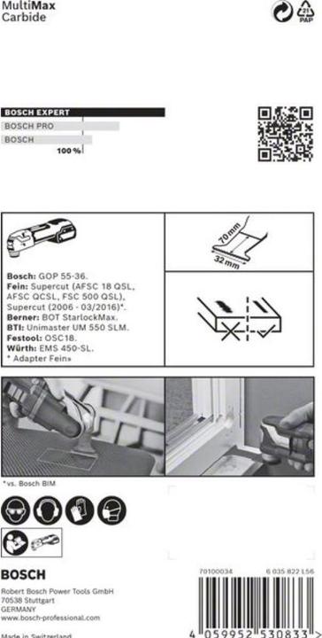 Produktbild Bosch Professional Zubehör EXPERT MultiMax MAII 32 APIT Blatt für Multifunktionswerkzeuge, 32 mm