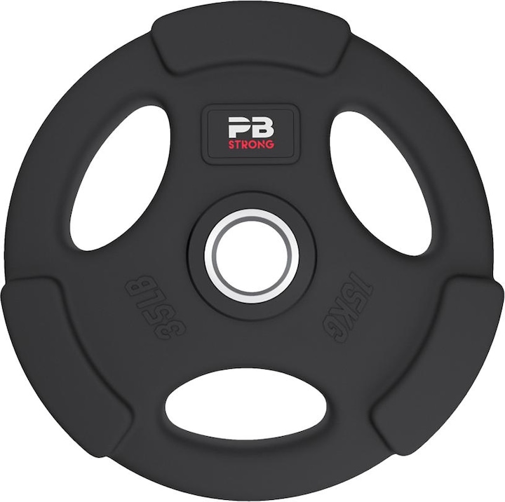 Actual product image Perform Better PB Strong 3-Handle Weight Plate Rubberised Black (pcs) (1 x 15 kg)