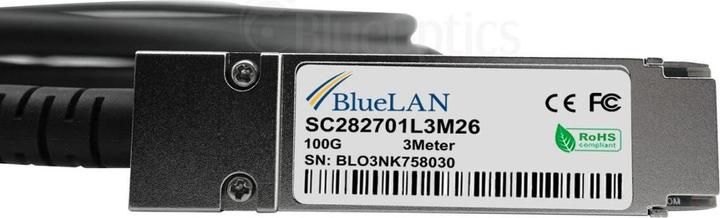Actual product image BlueLAN Dell YFNDD Compatible QSFP28 DAC SC282701L2M26
