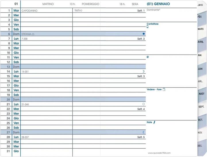 Produktbild Quo Vadis Agenda Einfaches Italienisch Sprachjahr (100 x 150 mm, Italienisch)