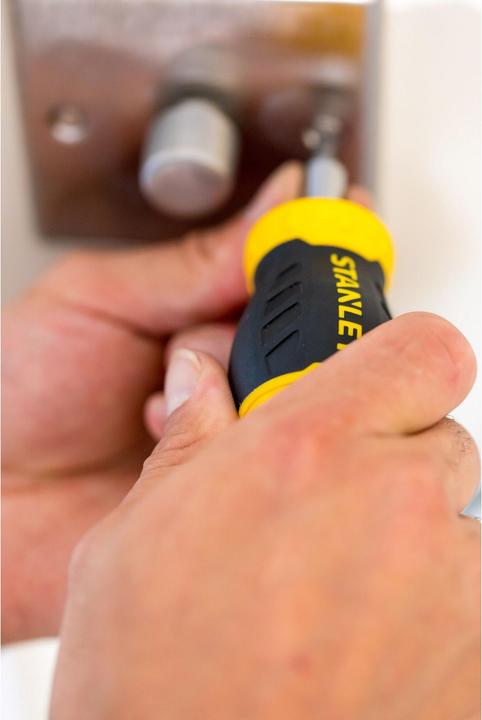 Actual product image Stanley Bit screwdriver short+6 bits (Phillipps cross recess (PH), Port)