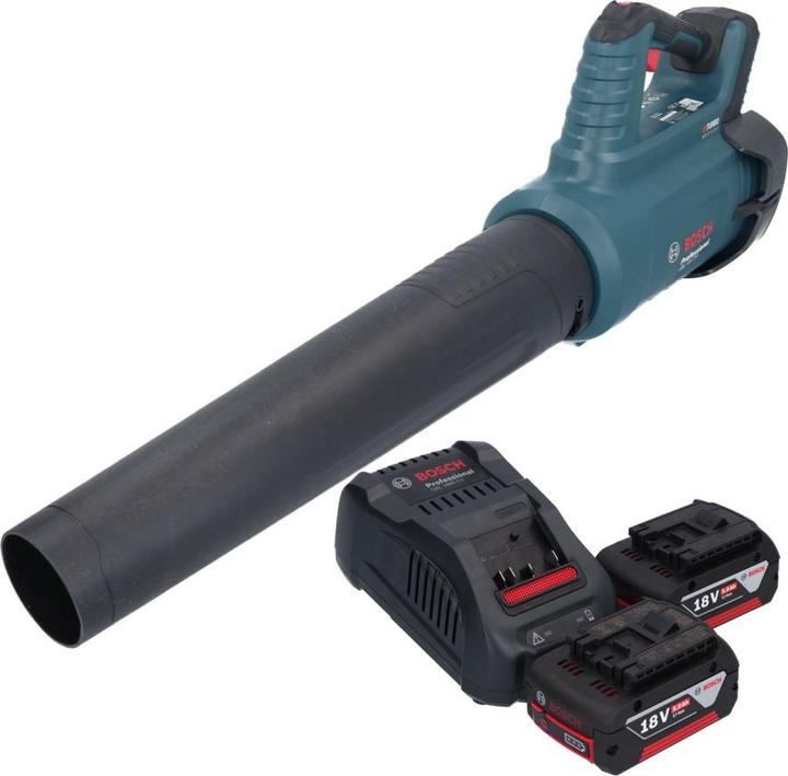Produktbild Bosch Professional Bosch GBL 18V-750 Professional Akku Gebläse 18 V BITURBO Brushless + 2x Akku 5,0 Ah + Ladegerät (Akkubetrieb, Laubbläser)
