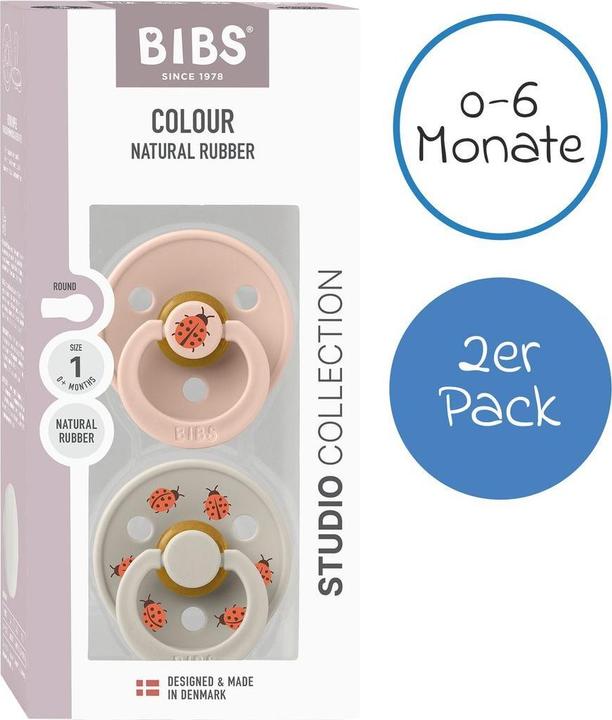 Actual product image Bibs - Pacifier Studio Colour 2 PACK Ladybug Latex - Blush Mix - Size 1 (2x, 0 - 6 Months)