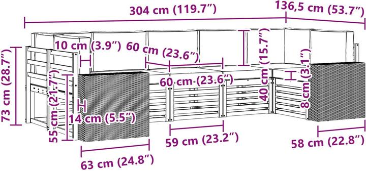 Produktbild vidaXL Outdoor-Sofa