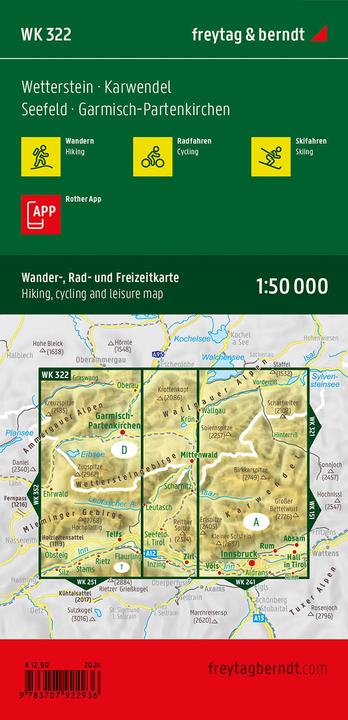 Immagine prodotto Wetterstein - Karwendel, carta escursionistica, ciclabile e del tempo libero 1:50.000, freytag &