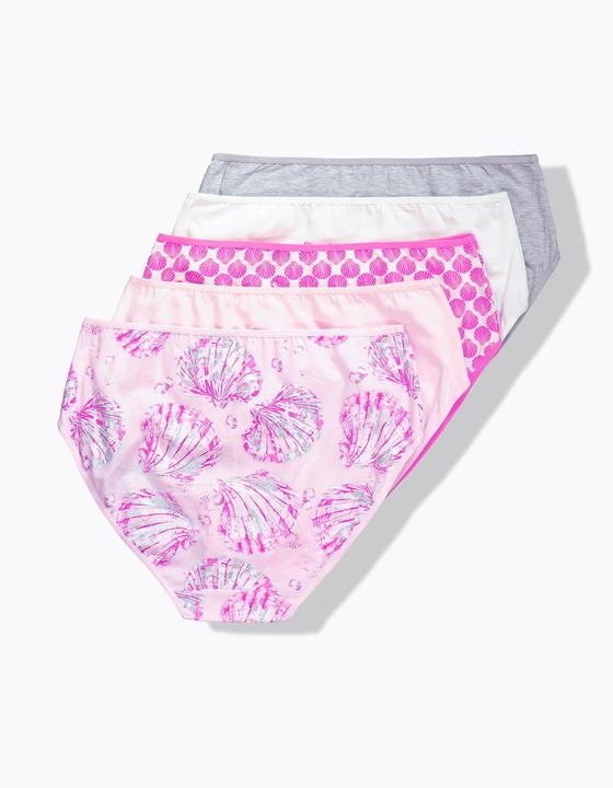 Actual product image Ulla Popken 5 Pack of Panties- Seashell Print (58)