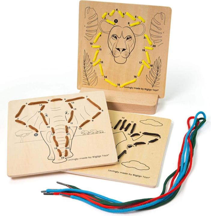 Actual product image Bigjigs Wooden number puzzle - Jungle, 8 pcs.