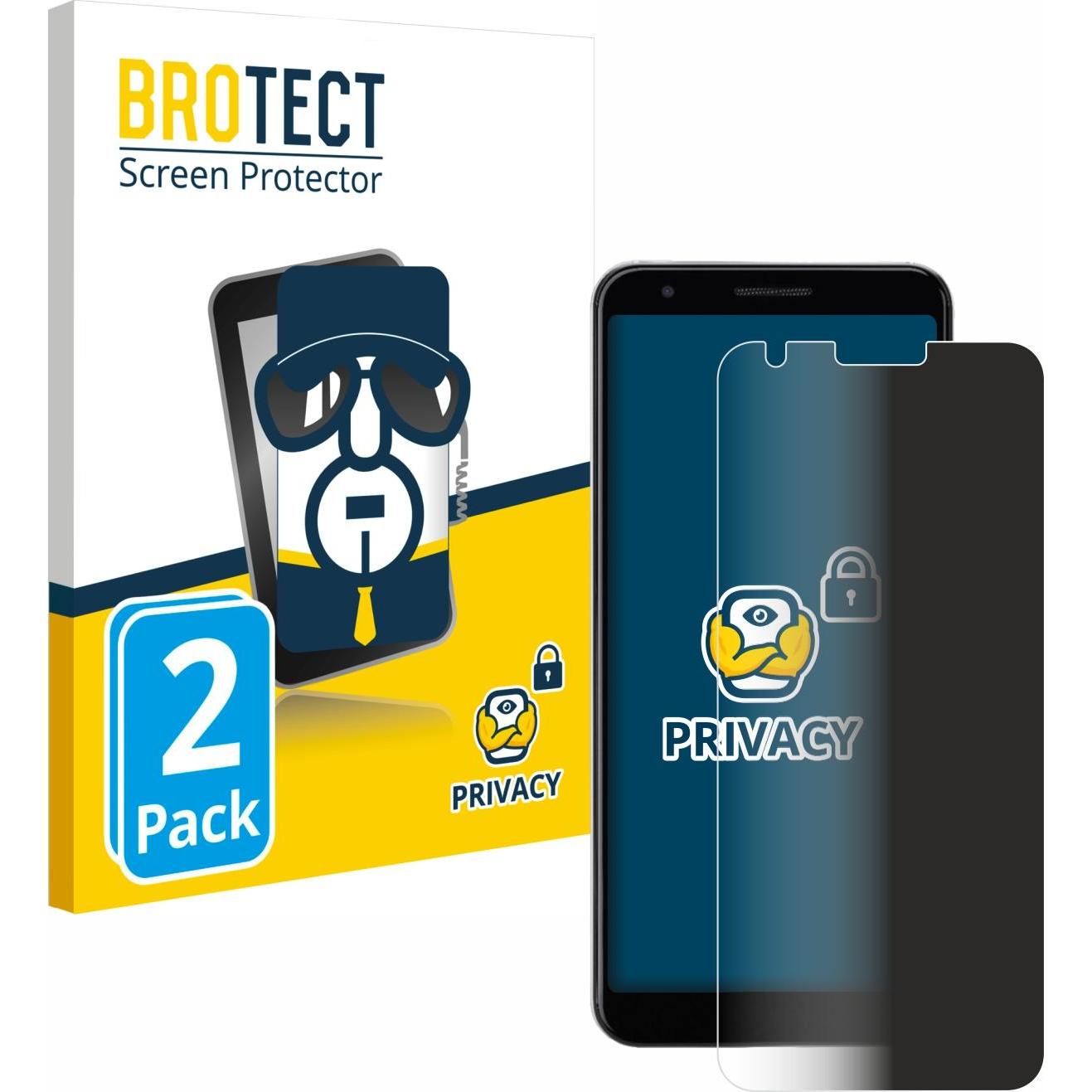 BROTECT Sichtschutzfolie Anti-Spy Privacy Folie Blaulicht-Schutz (2 Stück, Google Pixel 3a), Smartphone Schutzfolie, Bla...