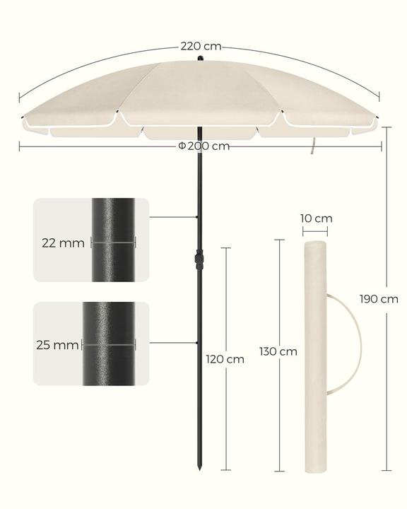 Produktbild Songmics Sonnenschirm (2 m)