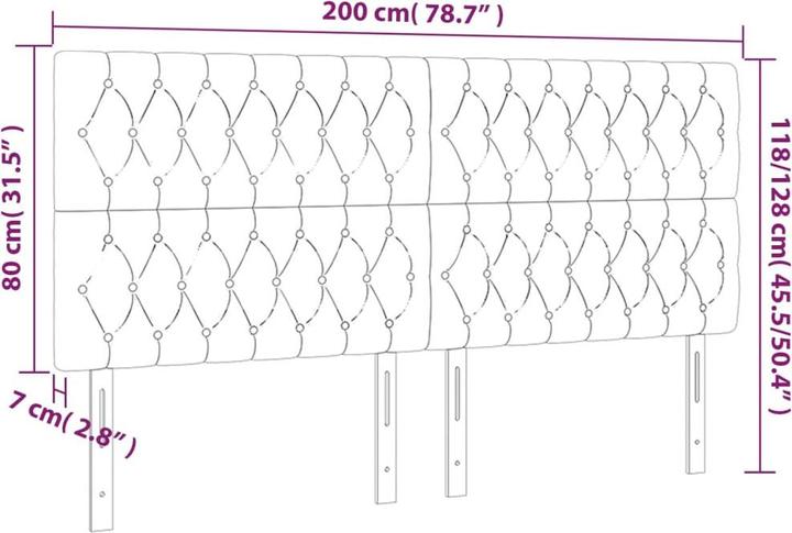 Produktbild vidaXL Peyton (200 x 7 x 128 cm)