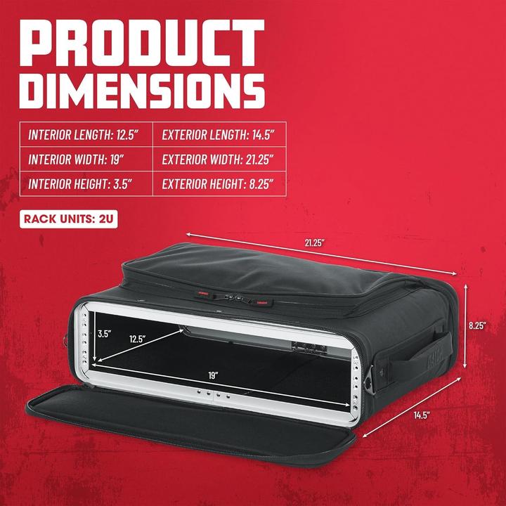 Produktbild Gator GR-RACKBAG-2U 2U Lightweight Rack Bag w. Alu Frame