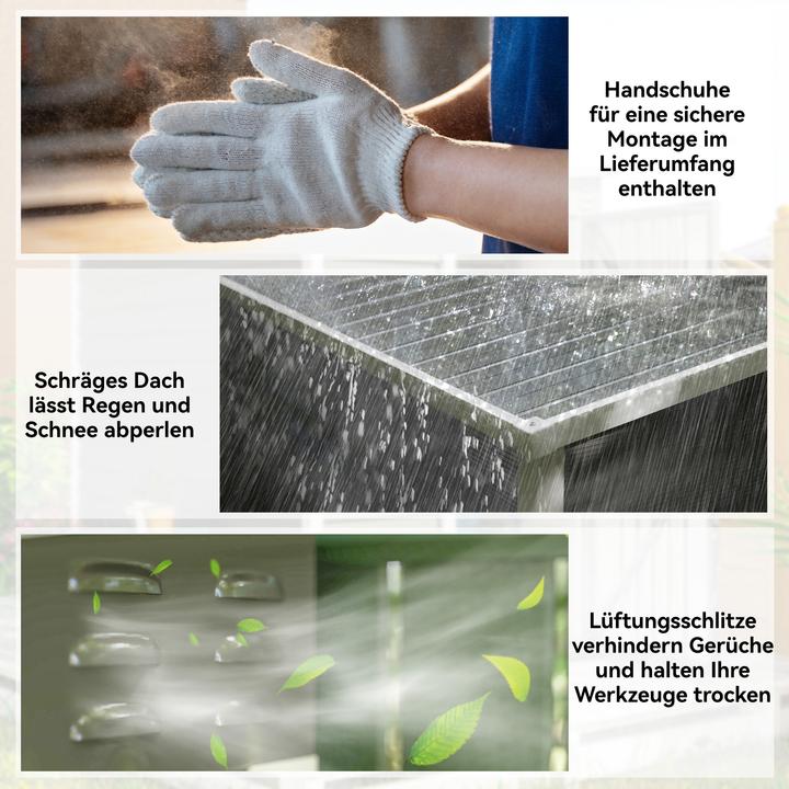 Image du produit Outsunny Gerätehaus Stahl Hellgrau