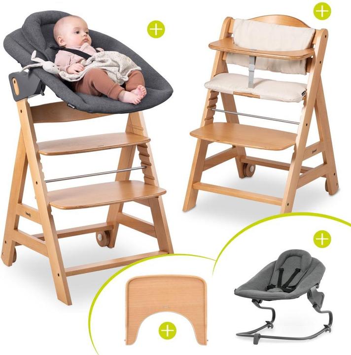 Produktbild Hauck Hochstühle Beta Plus Natural 5-tlg. Newborn Set - Hochstuhl + (Hochstuhl Sitzerhöhung)