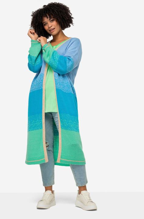 Produktbild Angel of Style Strickjacke, offene Form, Feinstrick, Blockstreifen, Langarm (56)