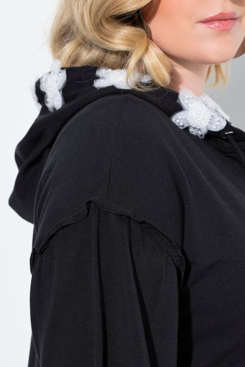 Produktbild Miamoda Sweatjacke, Loose Fit, Kapuze mit Glitzer-Blüten (52)