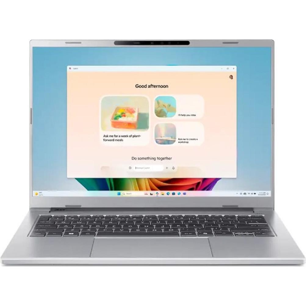 Acer Aspire 14 AI OLED (14", 1000 GB, 16 GB, DE, AMD Ryzen AI 5 340), Notebook, Silber