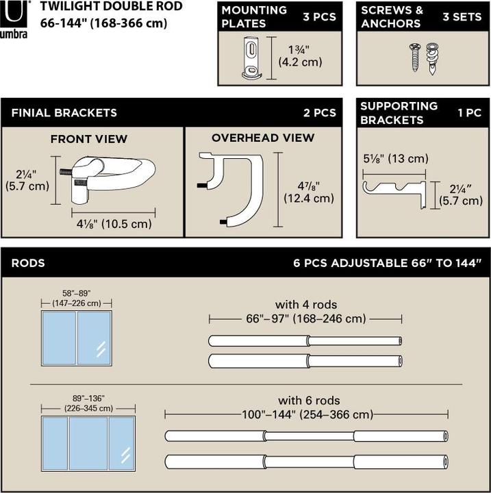 Produktbild Umbra TWILIGHT DBL 34 ROD 167-365 BLACK