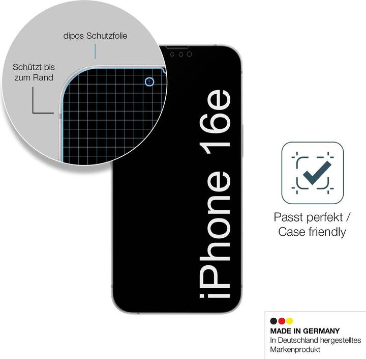 Produktbild Dipos Anti-Shock Displayschutz Matt 9H (1 Stück, Apple iPhone 16e)