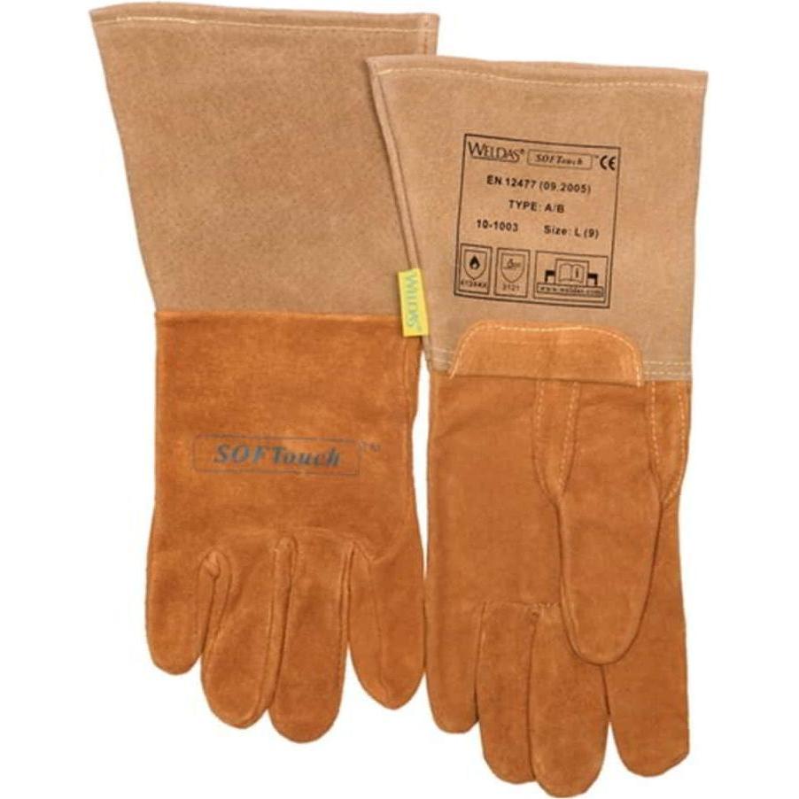 Weldas, Guanti di sicurezza, Guanti da saldatura taglia XXL (10,5) arancione EN 388, EN 12477 categoria DPI II (10.5)