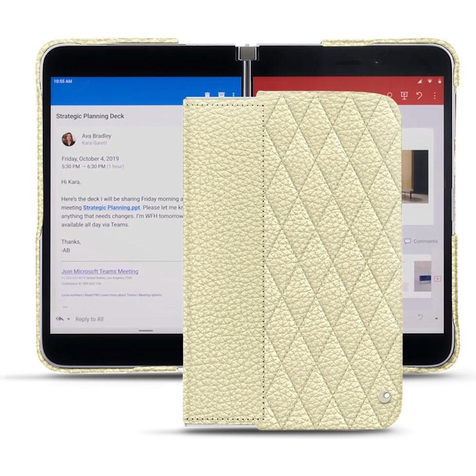 Noreve Lederschutzhülle (Microsoft Surface Duo), Smartphone Hülle, Weiss