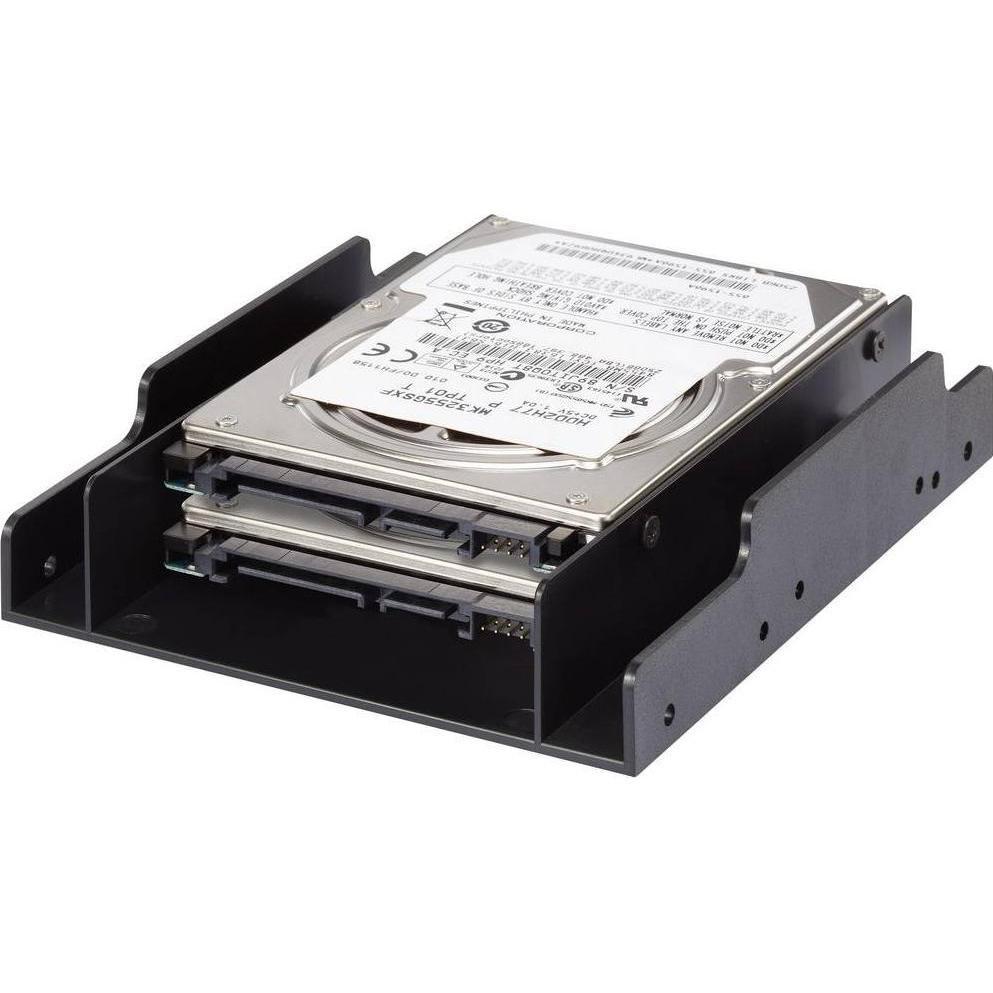 Thumbnail - Renkforce 3.5" (8.89 cm) Festplatten-Einbaurahmen HDD/SSD HDA-252P Anzahl Festplatten (max.): 2, SSD + Festplatte Zubehö...