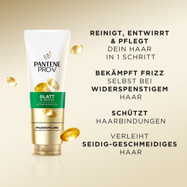 Productafbeelding Pantene Pro-V Active Nutri-Plex Glatt & Seidig Spülung (350 ml)