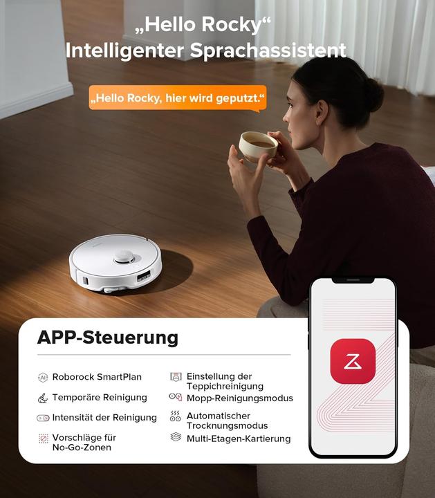 Produktbild Roborock Qrevo Edge Saugroboter mit Wischfunktion,Dual Anti-Tangle,AdaptiLift™ Chassis,18500Pa (18500 Pa, Wischpads (rotierend))