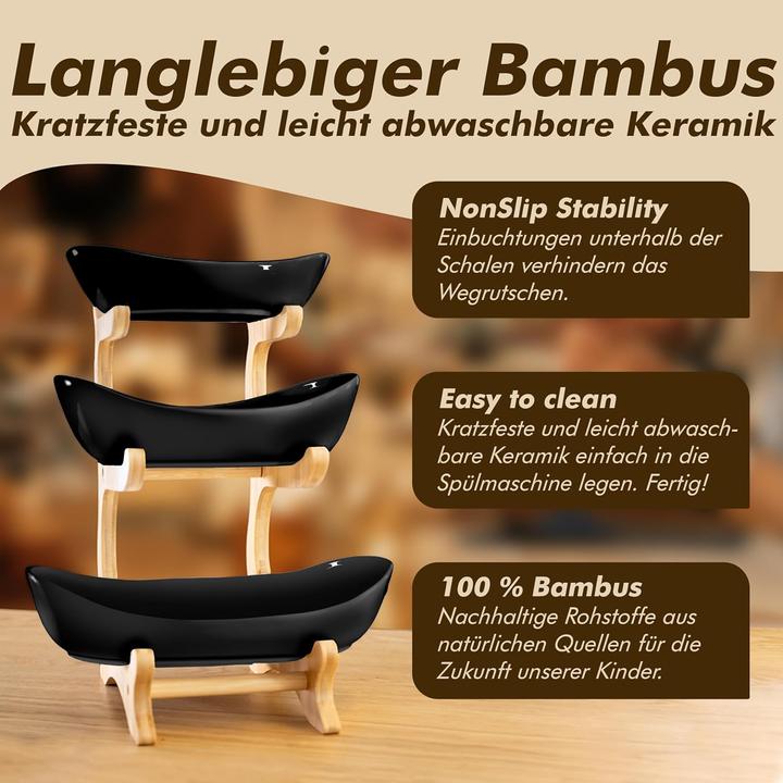 Immagine prodotto Vaneja Obst Etagere 3-stöckig mit Bambusständer