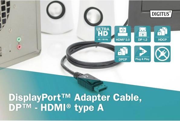 Immagine prodotto Digitus DisplayPort — HDMI (Typ A) (1 m)